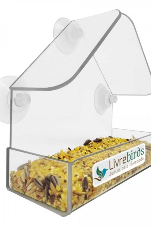 Alimentador Livre Birds Crystal com Ventosa MT513