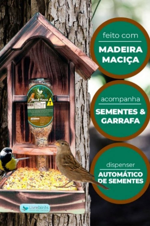 Alimentador Automático Livre Birds Wood House SL3728