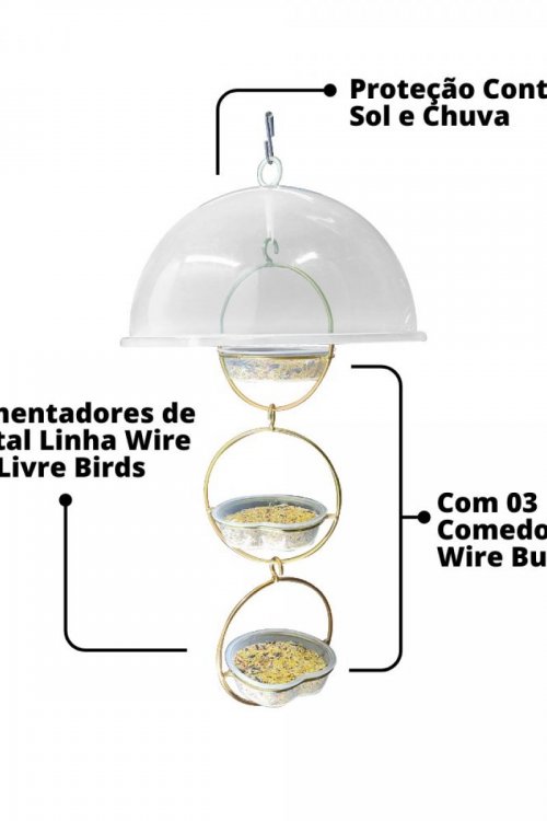 Alimentador Livre Birds Wire Domo Bubbles LC638 - Branco