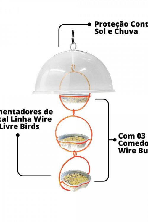 Alimentador Livre Birds Wire Domo Bubbles LC638 - Branco