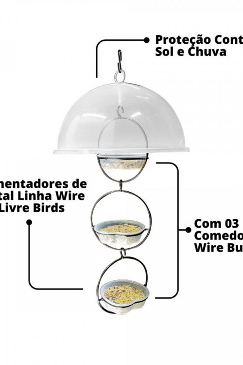 Alimentador Livre Birds Wire Domo Bubbles LC638 - Branco