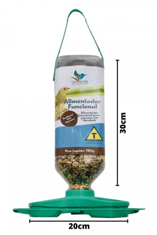 Alimentador Funcional Livre Birds Com Sementes