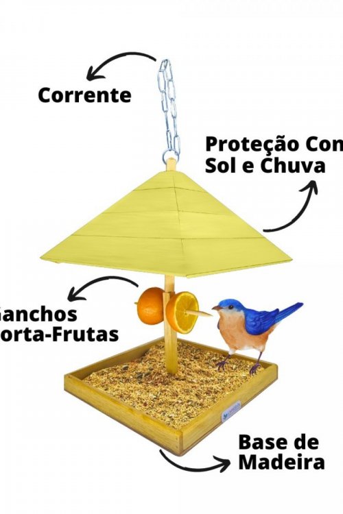 Alimentador Livre Birds Chalé Rústico RM819