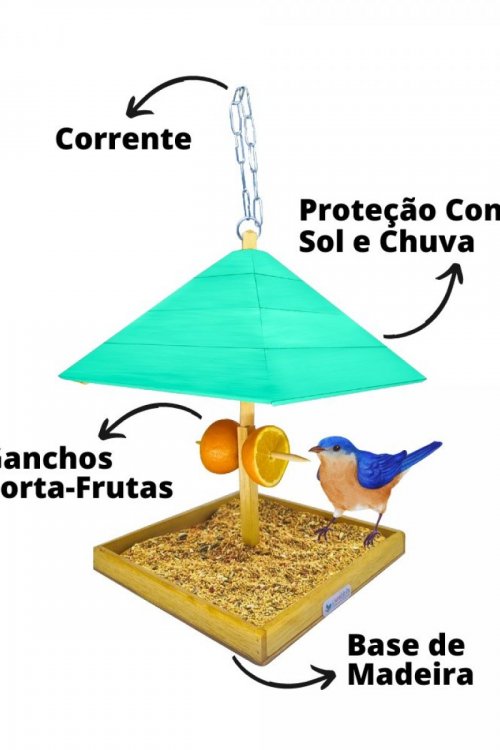 Alimentador Livre Birds Chalé Rústico RM819