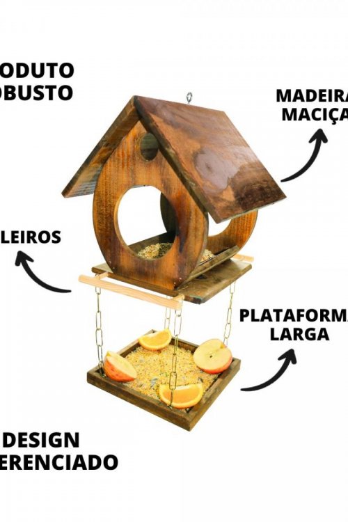 Alimentador Livre Birds Rustic Wood Duplex 1COR1310