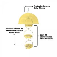 Alimentador Livre Birds Wire Domo Bubbles LC1510 - Amarelo