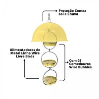 Alimentador Livre Birds Wire Domo Bubbles LC1510 - Amarelo