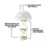 Alimentador Livre Birds Wire Domo Bubbles LC638 - Branco