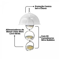 Alimentador Livre Birds Wire Domo Bubbles LC638 - Branco